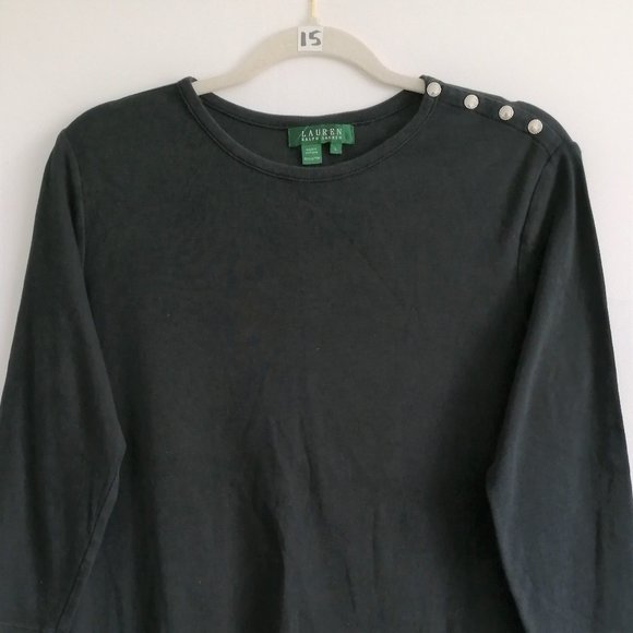Lauren Ralph Lauren Women's Black Blouse Size L - Picture 2 of 5